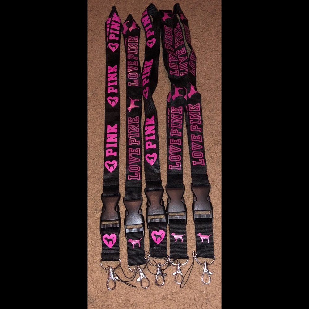 (5) pink lanyards!